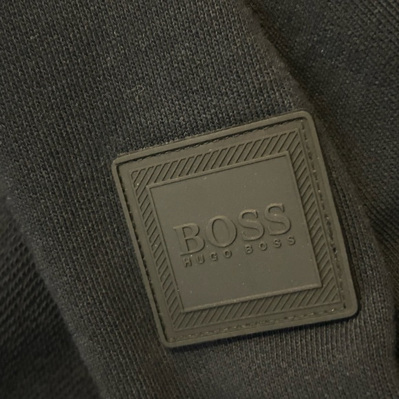 HUGO BOSS men’s Zipper Hooded / Hoodie Jacket NAVY size Large with Pockets! - Picture 5 of 6